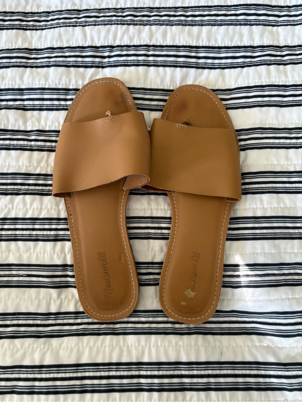 Madewell Cognac Brown Slide Sandals